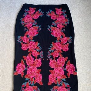 Anthropologie- Ekaterina Kukhareva embroidered midi skirt .